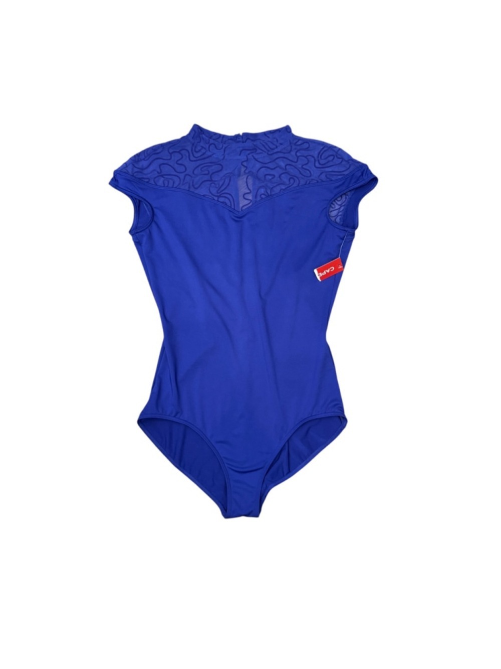 Capezio XL Royal Blue Mesh Cap Sleeve Dance Ballet Leotard NWT - Picture 2 of 6
